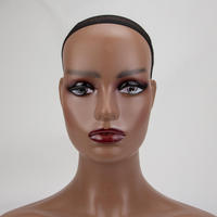 Mannequin réaliste noir pour le haut du corps, modèle d'épaule, avec sangle de chaîne, support gonflable pour perruque, support de présentation, accessoire photo pour foulard en soie en plastique