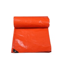 Bâche orange robuste, imperméable, enduite de PE, résistante aux UV et à l'abrasion, pour la construction, l'agriculture et l'utilisation sur camions
