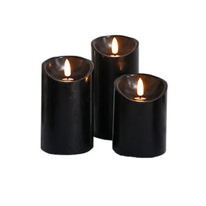 4 "5" 6 "7" 8 "9" Pin hoạt động thực sáp trụ cột <span class=keywords><strong>LED</strong></span> nhấp nháy màu đen Flameless nến với Swing ngọn lửa điều khiển từ xa & hẹn giờ - Product Image 5