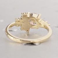 Anillo de Compromiso con Diamante Cultivado en Laboratorio de 3 Quilates, Corte Oval, Diseño Floral con Piedras Laterales, Oro Sólido de 10K/14K/18K, Certificado IGI, CVD/HPHT, Personalizado
