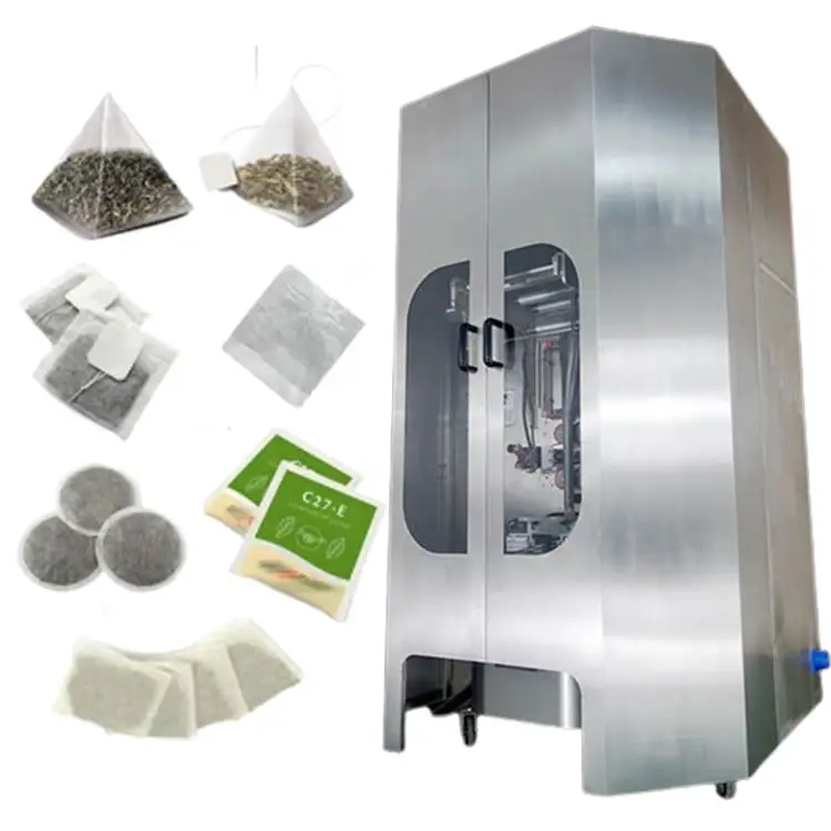 2 in 1 automatic mini triangle flat dip tea bag packing machine manufacturer corn fiber small pyramid tea bag packing machine