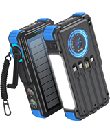 Batterie Li-Polymère 20000mAh Étanche Solaire Power Bank Charge Sans Fil Micro USB Téléphone Montre Urgence Extérieure Manivelle
