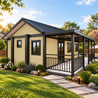 Cabine modulaire en conteneur avec véranda pour ADU, studio de jardin, logement annexe et projet résidentiel privé