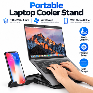 Support de refroidissement pour ordinateur portable, rotatif à 360°, base pour ordinateur portable, support pliable et portable pour ordinateur, bureau, école, maison - Product Image 2