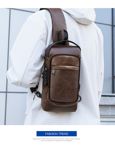 Borsa a Tracolla da <span class=keywords><strong>Uomo</strong></span> con Catene, in Poliestere Oxford, Cintura con Cuscinetto d'Aria, Tasca per Cellulare - Product Image 6