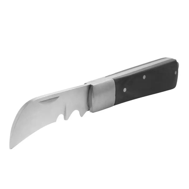 Pisau Grafting kulit EDC pisau lipat untuk luar ruangan pisau lipat cangkok kulit Stainless Steel tunggal kustom untuk luar ruangan