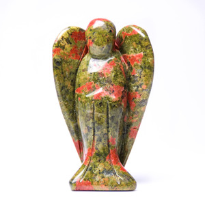Statua di Angelo in Pietra Arenaria Blu <span class=keywords><strong>2026</strong></span>, Artigianato Semi-Prezioso Intagliato a Mano, Angelo in Cristallo da 7,5 cm per Decorazione, Guarigione e Artigianato Reiki - Product Image 3