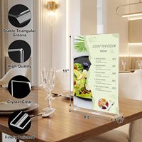 Porte-numéro de table de mariage en PS/acrylique, support de menu double face, porte-affiche A4/A5/A6