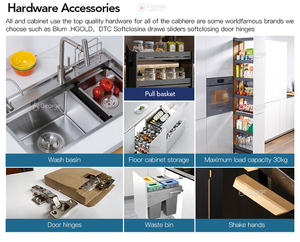 Pannello in melamina <span class=keywords><strong>MDF</strong></span> in marmo moderno personalizzato di fascia alta in lacca nera opaca armadi da cucina di lusso - Product Image 6