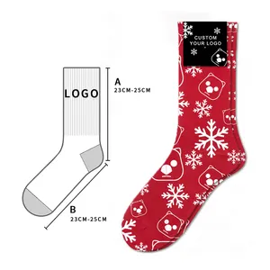 Atacado personalizado meias meias de natal meias meias de natal personalizado com o projeto do natal