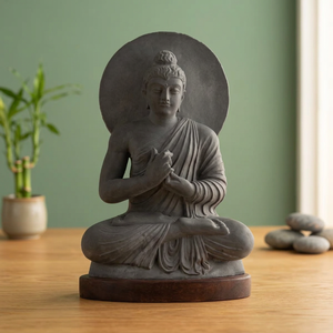 Escultura inspirada en el arte budista de Gandhara, obra maestra budista antigua, estilo religioso, decoración para el hogar o templo. - Product Image 3