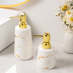 Luxury Simple Press Bottle Bathroom Toilet Shampoo Shower <strong>Gel</strong> Ceramic Empty Sub-Bottle - Product Image 5