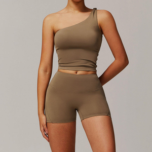 Nouveau soutien-gorge de sport élégant pour homme grande taille, réversible, imperméable, extensible dans quatre directions, taille haute, uni, à une épaule, pour l'entraînement et le yoga - Product Image 3