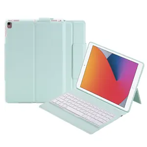 Casing Penutup Keyboard Pintar, Sarung untuk iPad Pro 10.5 Inci Pastel TPU dengan Keyboard Air 3 10.5