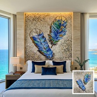 Mosaïque murale en verre décorative artisanale à motifs floraux multicolores personnalisés