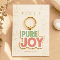 Gantungan Kunci Logam Desain Khusus, Liontin Tas, Gantungan Kunci Enamel, Gantungan Kunci Alfabet Logo Personal, Gantungan Kunci Pure Joy, Positif untuk Hadiah