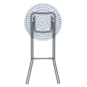Toptan açık taşınabilir 60cm 80cm yüksek üst katlanabilir beyaz plastik yuvarlak katlanır kokteyl Bar masası parti etkinlikleri için - Product Image 4