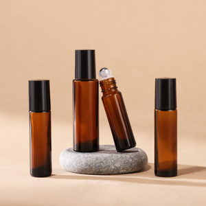 Mini Botellas de Vidrio Ámbar de 6ml, 8ml, 10ml y 15ml con <span class=keywords><strong>Rodillo</strong></span> para Aceites Esenciales y Cuidado de la Piel, con Tapas Doradas, Negras y Plateadas - Product Image 3