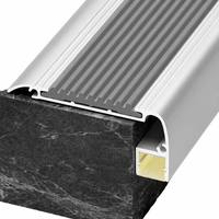 Profilé de nez de marche en aluminium SHIZI avec insert antidérapant en caoutchouc, canal dissipateur de chaleur, diffuseur, lumière de sécurité pour bord de marche, OEM