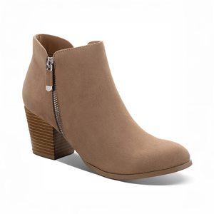 High Quality <strong>Women's</strong> Suede <strong>Ankle</strong> <strong>Boots</strong> Chunky Block <strong>Low</strong> <strong>Heel</strong> Vintage Tie Knot Booties Shoes <strong>With</strong> Side Zipper - Product Image 1