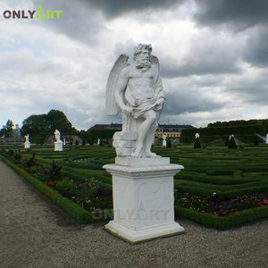 Statue d'ange en pierre à bascule, position murale sur le marbre, Statue en quartz - Product Image 4