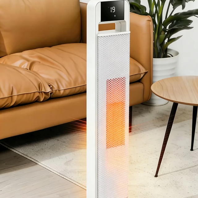 Portable Fast Heating Electric Heater 3D Simulation Flame Intelligent Voice PTC Lighting Remote Control Vertical Design EU UK