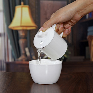 Bộ Đồ Uống Trà Bằng Sứ Màu Trắng, Bộ Lọc Lá Trà Lỏng Lẻo, Bộ Tách Nếm Thử Trà Gongfu Bằng Gốm - Product Image 4