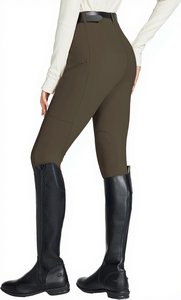 กางเกงขี่ม้าผู้หญิง กางเกงขี่ม้าแบบมีแผ่นรองเข่า กางเกงขี่ม้าทรงสกูลทีท กระเป๋าซิป - Product Image 2