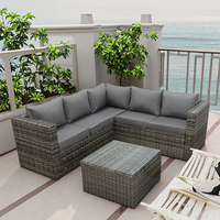 Ensemble de canapés d'extérieur modernes en osier, résistant aux intempéries, en rotin, pour jardins, parcs, patios, cours, hôtels et villas