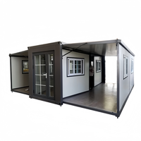 Maison conteneur extensible à double aile de 20 pieds avec design moderne et installation rapide hydraulique pour camp de construction, bureau/hôtel