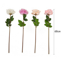 Rose artificielle rose à tige unique, toucher réel, en latex, pour mariage, décoration de table, bouquet de fausses roses en gros