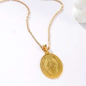 Collana maria vergine placcato oro set gioielli in acciaio inox alla moda <span class=keywords><strong>croce</strong></span> non appannamento <span class=keywords><strong>rosa</strong></span> collana multicolore vergine maria - Product Image 5