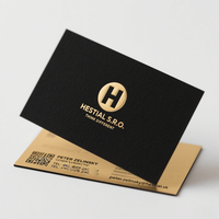 Personalizzazione Biglietti da Visita di Alta Qualità Stampa su Cartoncino Nero Effetto Soft Touch con Design a Caldo