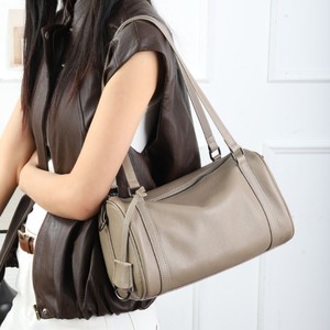 Ando Bag Sac à bandoulière en cuir de vache véritable pour femme, grande capacité, sac à main à longue poignée - Product Image 1
