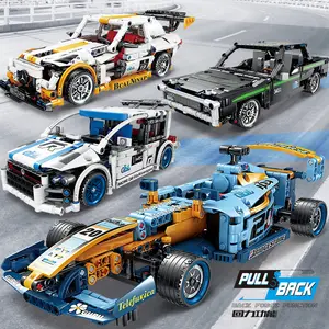 Meilleur prix Technic Pull Back voiture de course blocs de construction jouets pour enfants éducation assembler cadeau génie mécanique