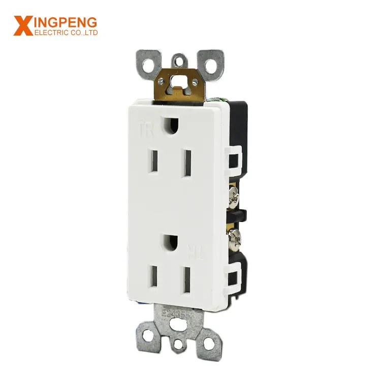 Standard Grounding electric socket White color tamper resistant outlets 15a receptacle