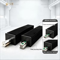 Gaine souple accordéon pour protection de rail de guidage linéaire CNC, protection IP54, en acier inoxydable, anti-poussière