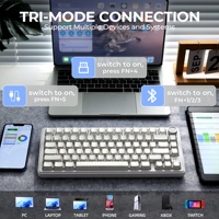 Teclado Mecánico para Juegos XVX M75 Lumina PRISM Shadow White Tri-Mode 75% con Retroiluminación RGB y Diseño de Corazón Blanco