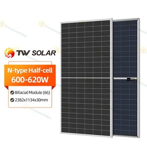 सौर पैनल 600w टियर 1 Tongwei 605w 610w 615w 620w Tw सौर पैनल बिफेशियल डबल ग्लास सौर पैनल - Product Image 1