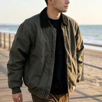 Veste bomber rétro américaine pour homme en toile personnalisable