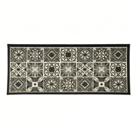 Non-slip Kitchen Mat with 4mm Cushioned Latex Backing and Geometric Tile Pattern for Home Floor Runner