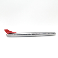 Stylo à bille en métal en forme d'avion, Logo drôle et tendance, pour les antennes, court, mignon, avec emballage personnalisé