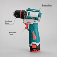 Perceuse sans fil sans balais 21V, perceuse électrique à couple élevé, outils électriques robustes à batterie au lithium pour la réparation domestique et le bricolage