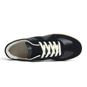 <span class=keywords><strong>Sneakers</strong></span> da <span class=keywords><strong>Uomo</strong></span> in Vera Pelle Nera Stile Tedesco, Scarpe Casual Basse - Product Image 6