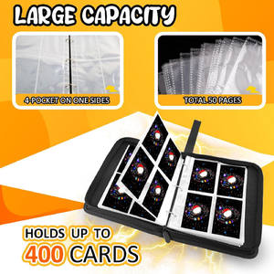 Album de collection, étui de rangement, MTG TCG Sports, porte-cartes portable à fermeture éclair, 50 pochettes amovibles, 400 pochettes pour cartes à collectionner - Product Image 5