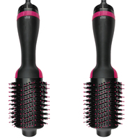 Brosse à air chaud 3 en 1, brosse ronde, sèche-cheveux, rose gold, hôtel, voyage, brosse à air chaud
