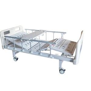 Hospital Bed <b>Single</b> Crank ABS Material 142x77x96 Cm With Iv Stand And Guardrails For Whole Body Use - Product Image 2