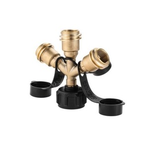 Conector divisor de propano de tres vías con medidor y válvula de cierre para hornos de gas, tamaño de puerto de 3/4 pulgadas - Product Image 4