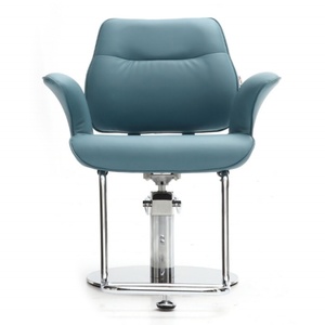 Custom PU leather barber <b>chair</b> with <b>silver</b> base, modern hair and beauty <b>chair</b> - Product Image 4