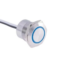 ELEWIND Sakelar Tombol Tekan LED Tahan Lama dengan Badan Super Pendek 19mm, Berperingkat IP65, Panjang Kurang dari 20mm